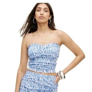 Diane Von Furstenberg x Target Tube Top Tank Sea Twig Blue Womens